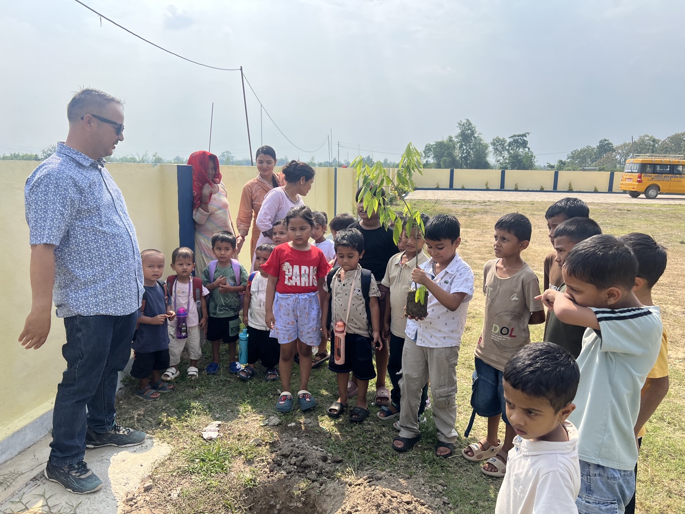 Children Tending Plants