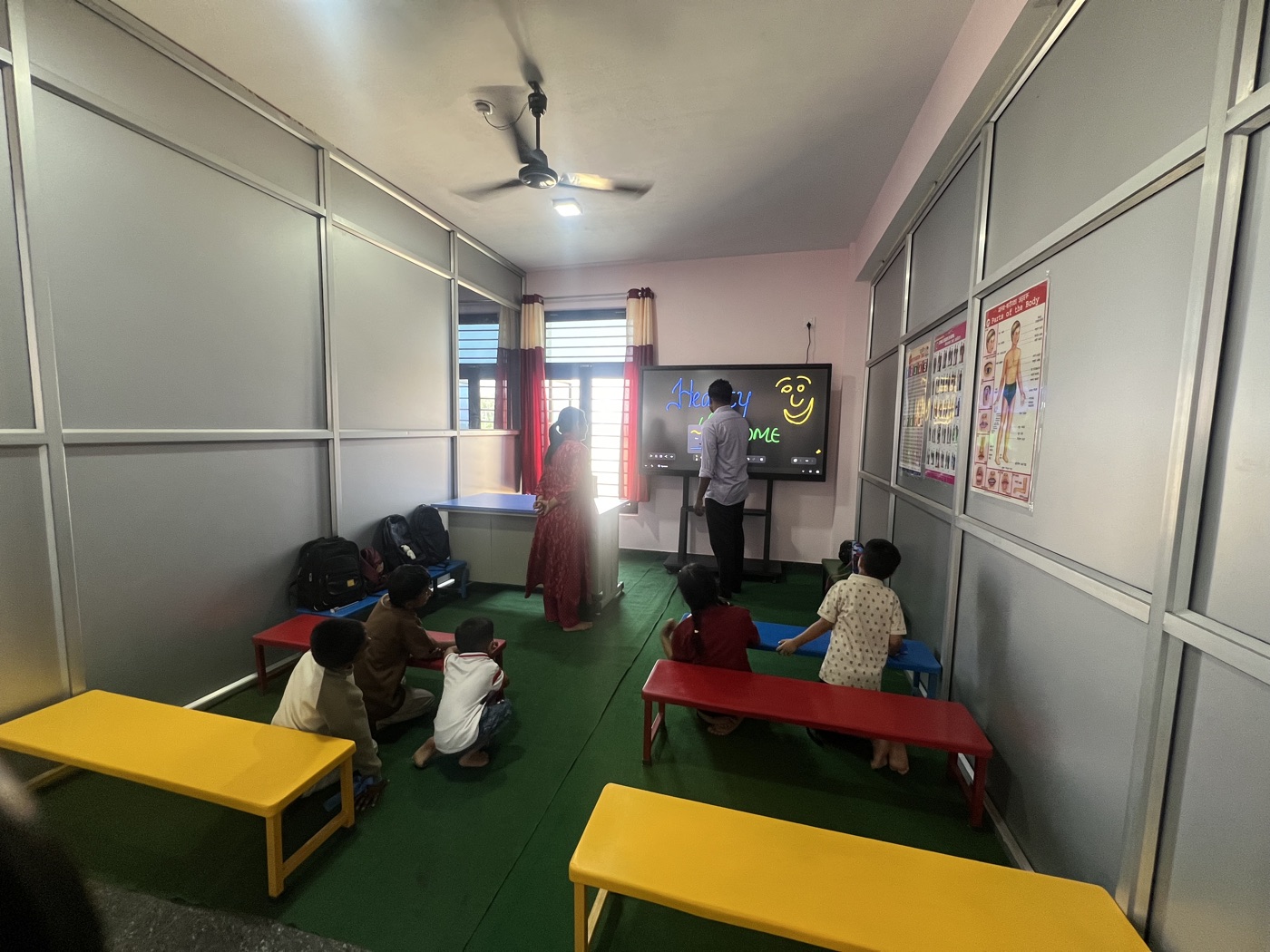 Students Drawing and Coloring